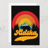 Retro Sunset Alaska Juneau Bear Mountains Wild AK Dankeskarte (Vorne/Hinten)
