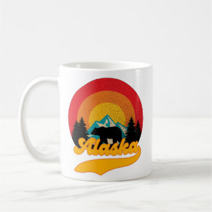 Retro Sunset Alaska Juneau Bear Mountains Wild AK Kaffeetasse