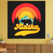 Retro Sunset Alaska Juneau Bear Mountains Wild AK Leinwanddruck (Insitu (Wohnzimmer))