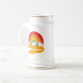 Retro Sunset Alaska Juneau Elche 0Berge Wild Bierglas (Vorderseite Links)