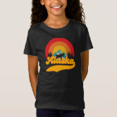 Retro Sunset Alaska Juneau Elche 0Berge Wild T-Shirt (Vorderseite)