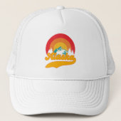 Retro Sunset Alaska Juneau Elche 0Berge Wild Truckerkappe (Vorderseite)