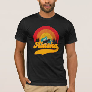 Retro Sunset Alaska Juneau Elche 0Gebirge T-Shirt
