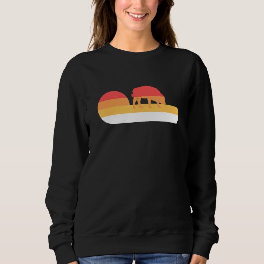 Retro Sunset American Bison Sweatshirt (Vorderseite)