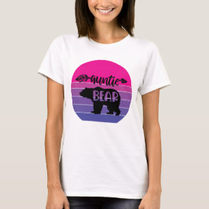 Retro Sunset Auntie Bär T-Shirt