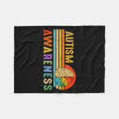 Retro Sunset Autism Awareness Neurodiversity Spect Fleecedecke (Vorderseite (Horizontal))