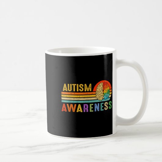Retro Sunset Autism Awareness Neurodiversity Spect Kaffeetasse (Rechts)