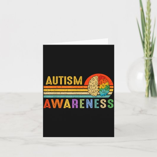 Retro Sunset Autism Awareness Neurodiversity Spect Karte (Vorderseite)