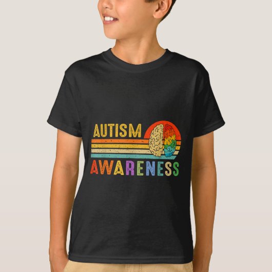 Retro Sunset Autism Awareness Neurodiversity Spect T-Shirt (Vorderseite)