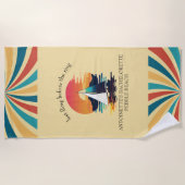 Retro Sunset Bachelorette Strandtuch (Vorderseite)