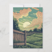 Retro Sunset Backyard GRILLEN Party Einladung (Rückseite)