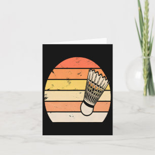Retro Sunset Badminton Karte