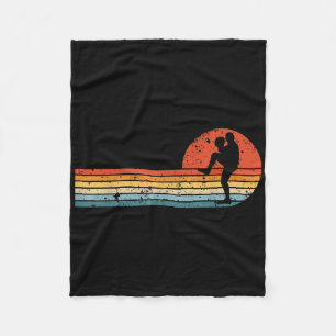 Retro Sunset Baseball Pitcher Vintag Baseball Pla Fleecedecke