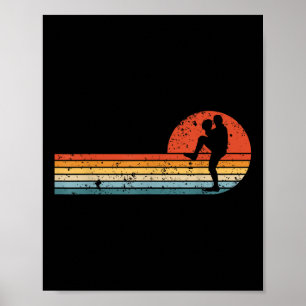 Retro Sunset Baseball Pitcher Vintag Baseball Pla Poster