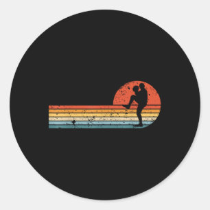 Retro Sunset Baseball Pitcher Vintag Baseball Pla Runder Aufkleber