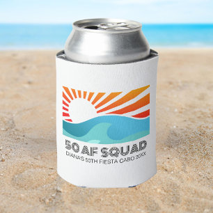 Retro Sunset Beach 50. 40. Geburtstags-Crew-Squad Dosenkühler