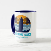 Retro Sunset Beach Retro Surfboard Tasse (Vorderseite Links)