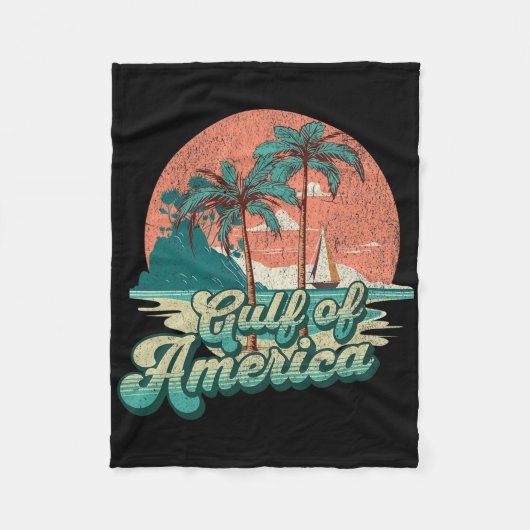 Retro Sunset Beach Vibes - Golf von USA Fleecedecke (Vorderseite)