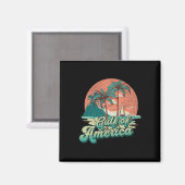 Retro Sunset Beach Vibes - Golf von USA Magnet (Vorderseite/Rückseite)