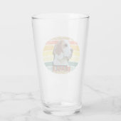 Retro Sunset Beagle Hund Glas (Rückseite)