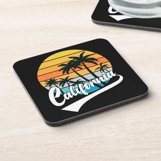 Retro Sunset Beauty Coaster Getränkeuntersetzer (Linke Seite)