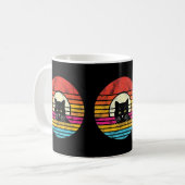 Retro Sunset Black Cat for Cat Lovers & Pet Eigent Kaffeetasse (Vorderseite Links)
