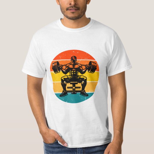 Retro Sunset Bodybuilding T-Shirt - Men's Fitness  (Vorderseite)