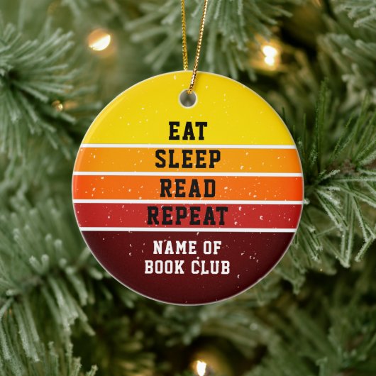 Retro Sunset Book Club Sleep Wiederholung Keramik Ornament (Baum)