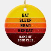 Retro Sunset Book Club Sleep Wiederholung Keramik Ornament (Hinten)