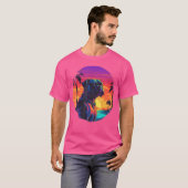 Retro Sunset Boxer Dog T-Shirt (Vorne ganz)
