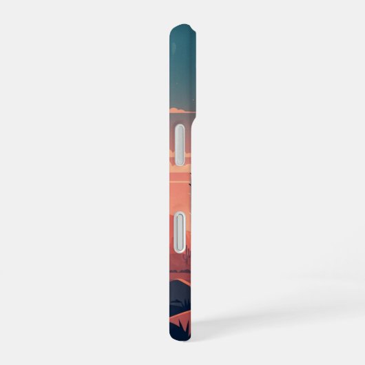 Retro Sunset Cacti iPhone 16 Hülle (Rechte Seite)