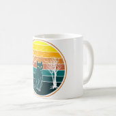 Retro Sunset Cat Anime Kawaii Art Kaffeetasse (VorderseiteRechts)