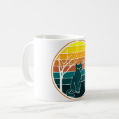 Retro Sunset Cat Anime Kawaii Art Kaffeetasse (Vorderseite Links)
