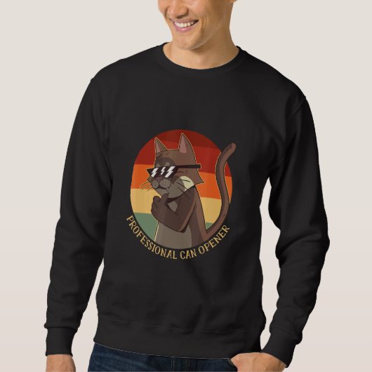 Retro Sunset Cat - Haushalts - Tiger Tier Sweatshirt (Vorderseite)