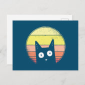 Retro Sunset Cat Postkarte (Vorne/Hinten)