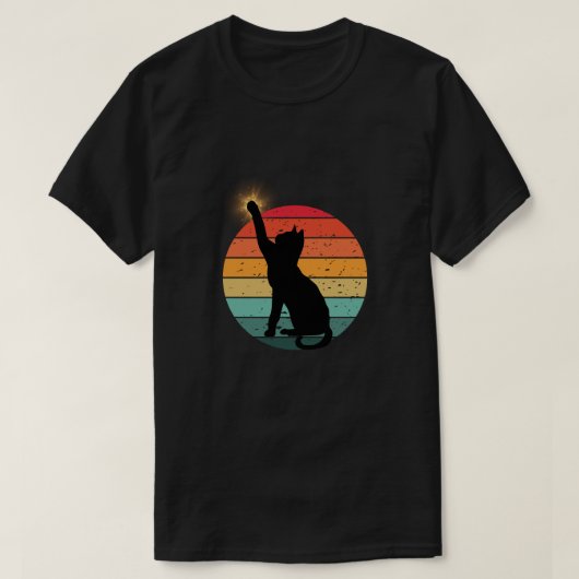 Retro Sunset Cat Silhouette - Ästhetischer T - Shi T-Shirt (Design vorne)