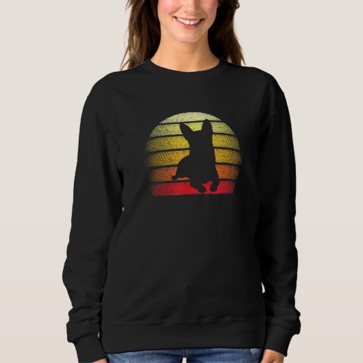 Retro Sunset Chihuahua Dog Design Sweatshirt (Vorderseite)