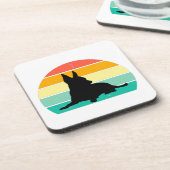 Retro Sunset Chihuahua Getränkeuntersetzer (Linke Seite)