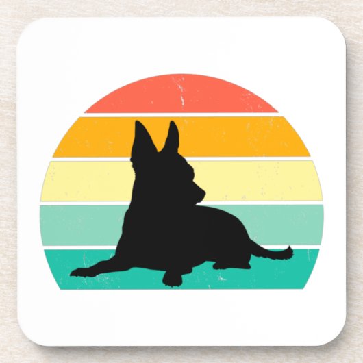 Retro Sunset Chihuahua Getränkeuntersetzer (Vorderseite)