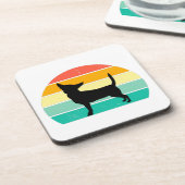 Retro Sunset Chihuahua Getränkeuntersetzer (Linke Seite)