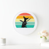 Retro Sunset Chihuahua Große Wanduhr (Zuhause)