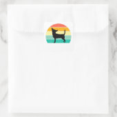 Retro Sunset Chihuahua Quadratischer Aufkleber (Tasche)