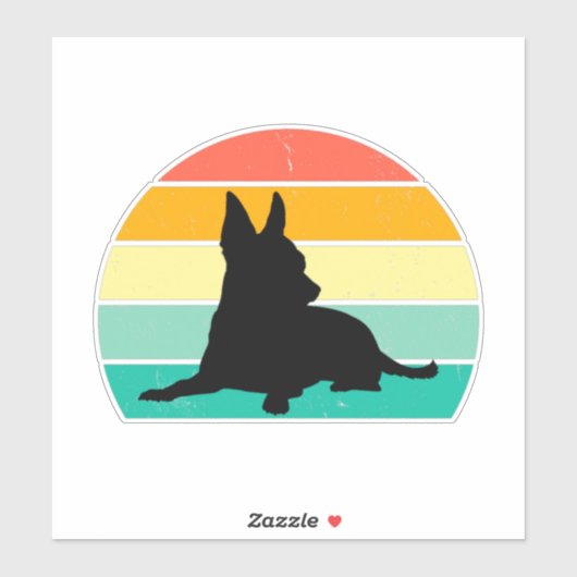 Retro Sunset Chihuahua Sticker (Blatt)