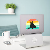 Retro Sunset Chihuahua Sticker (Laptop auf Schreibtisch)