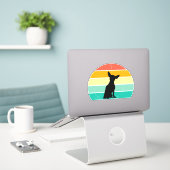 Retro Sunset Chihuahua Sticker (Laptop auf Schreibtisch)