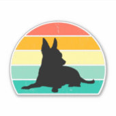 Retro Sunset Chihuahua Sticker (Vorderseite)