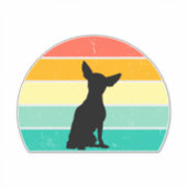 Retro Sunset Chihuahua Sticker (Vorderseite)