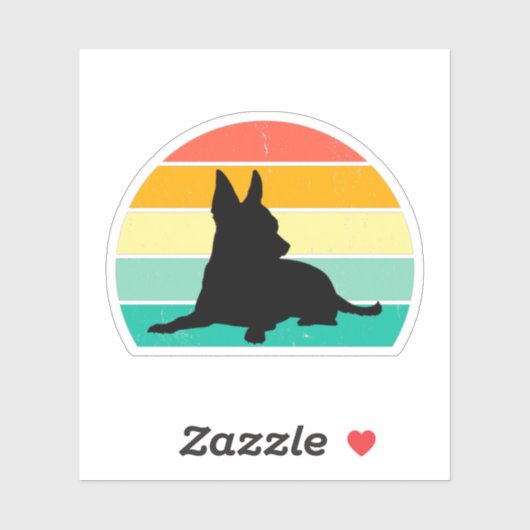 Retro Sunset Chihuahua Sticker (Blatt)
