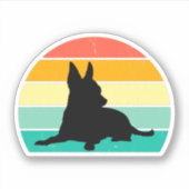 Retro Sunset Chihuahua Sticker (Vorderseite)