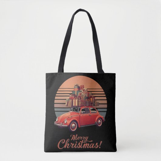 Retro Sunset Christmas Tasche (Vorderseite)